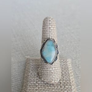 Sterling Silver Larimar Ring Size 8